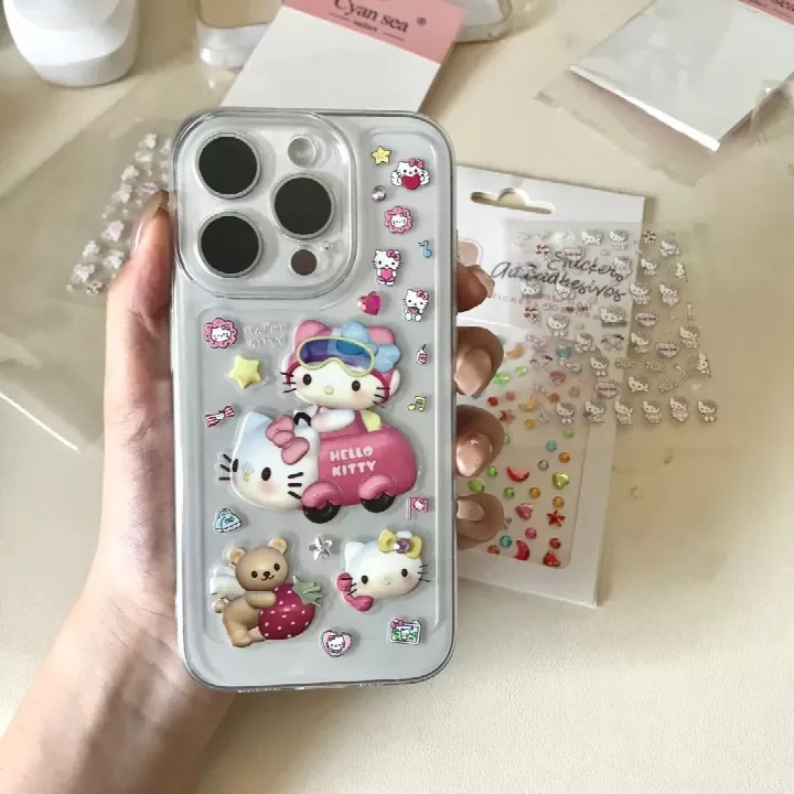  DIY Phone Decal Stickers Cute Cartoon Self-Adhesive Decor for Phone Case/Laptop