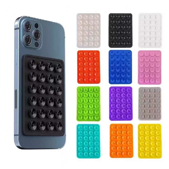 Silicone Phone Suction Pad, 3M Adhesive Phone Back Sticker Hands-Free Phone Mount for Bathroom Kitchen