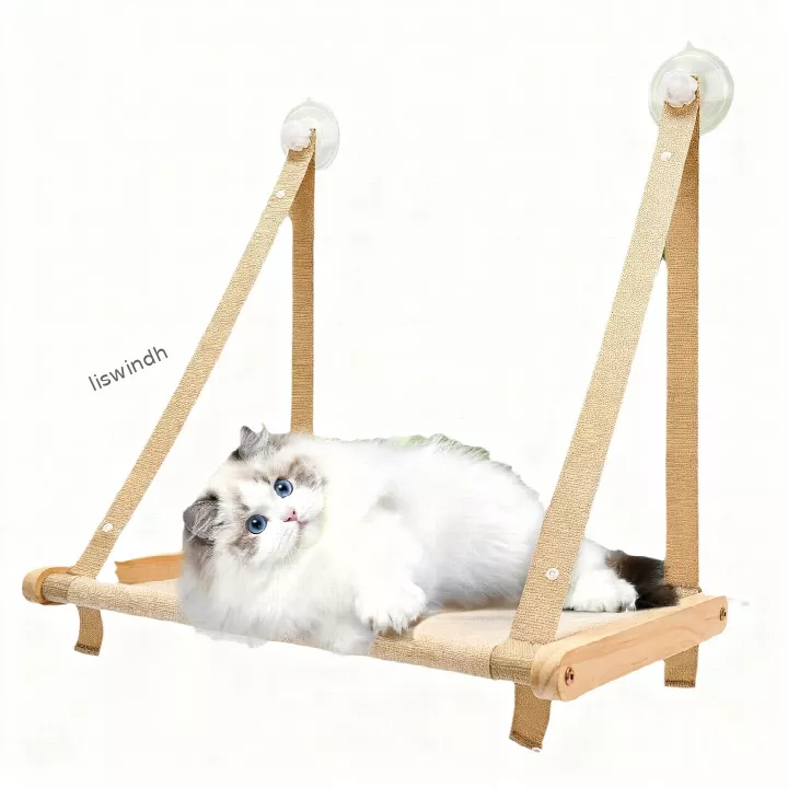 Cat Window Hammock with Strong Suction Cups - No Drilling Multi-Functional Cat Bed, Foldable Cat Tree for Indoor Cats Sunbathing, Playing & Resting, Space-Saving (Standard/Wide Size Optional)