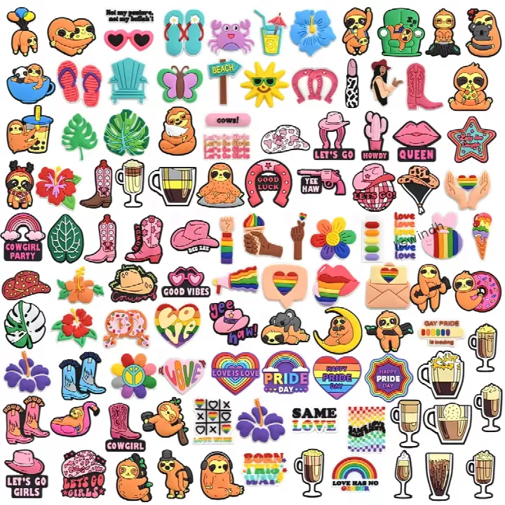 PVC Phone Stickers DIY Cute Charms, Customizable Patterns for Phone Case Decoration